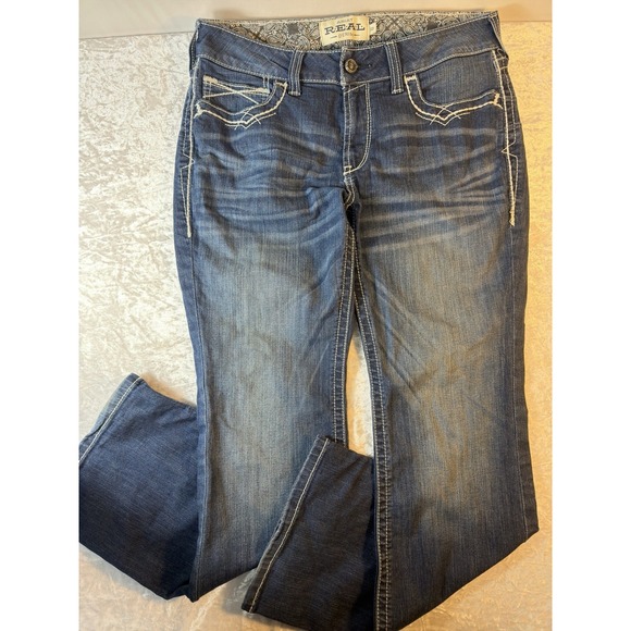 Ariat Denim - Ariat REAL Womens Jeans 32R 32x32 Marine Mid Rise Bootcut Western Cowgirl